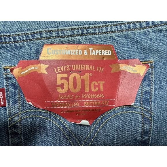NWT Levis 501CT Womens Customized & Tapered Button Fly Blue Jeans - Size 31x27.5 - Picture 7 of 10
